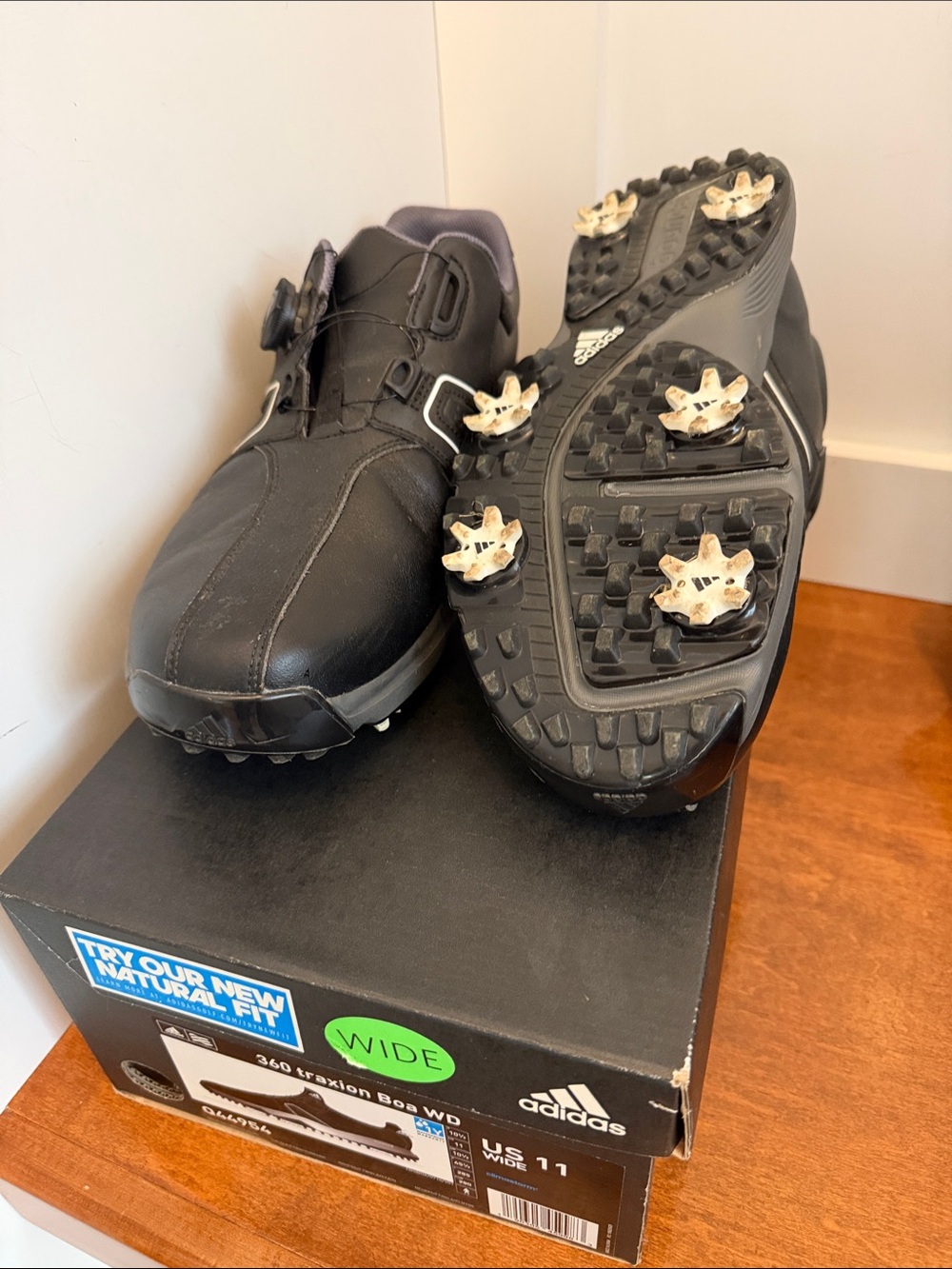 adidas Men’s Black Golf Shoes with BOA Closure